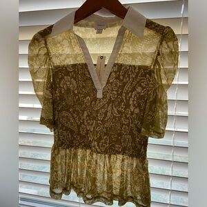 NWT New Maeve Anthropologie Small pullon top collared